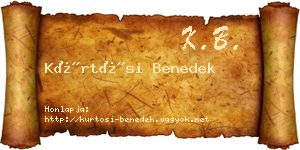 Kürtösi Benedek névjegykártya